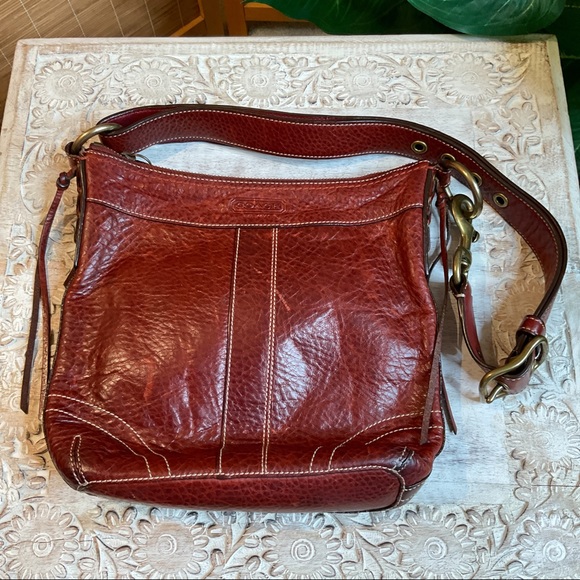Coach crossbody pebble leather cognac brown 10398 - Picture 1 of 14